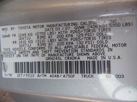 2007 TOYOTA TACOMA SILVER SR5 XTRA CAB 4.0L AT 4WD Z18081